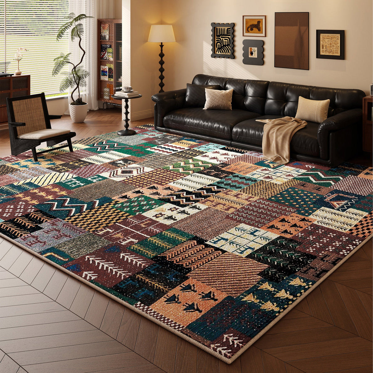 Multi-Pattern Decorative Area Rug Bowlift — product view 1