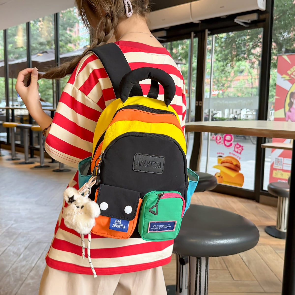 Colorful Multi-Compartment Casual Backpack LoungeYard — product view 3