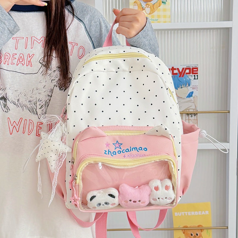 Playful Polka Dot School Backpack LoungeYard — product view 2