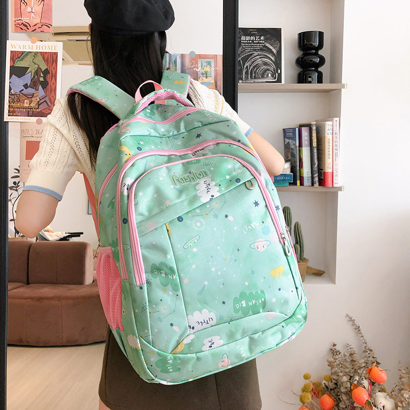 School backpack with creative space design and practical compartments LoungeYard — product view 2