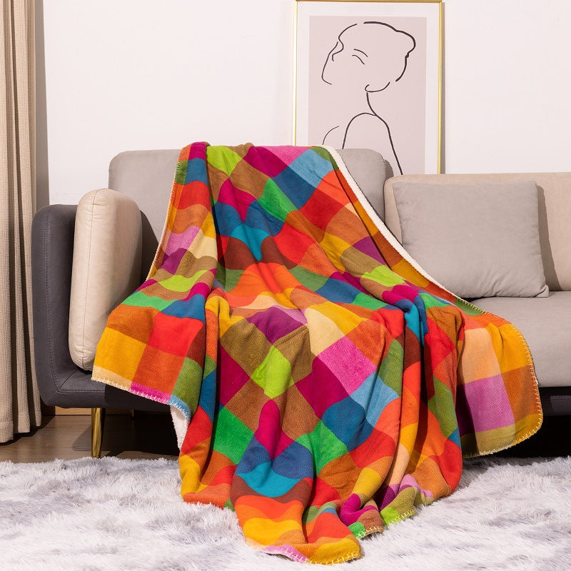 Colorful Patterned Throw Blanket — product view 1