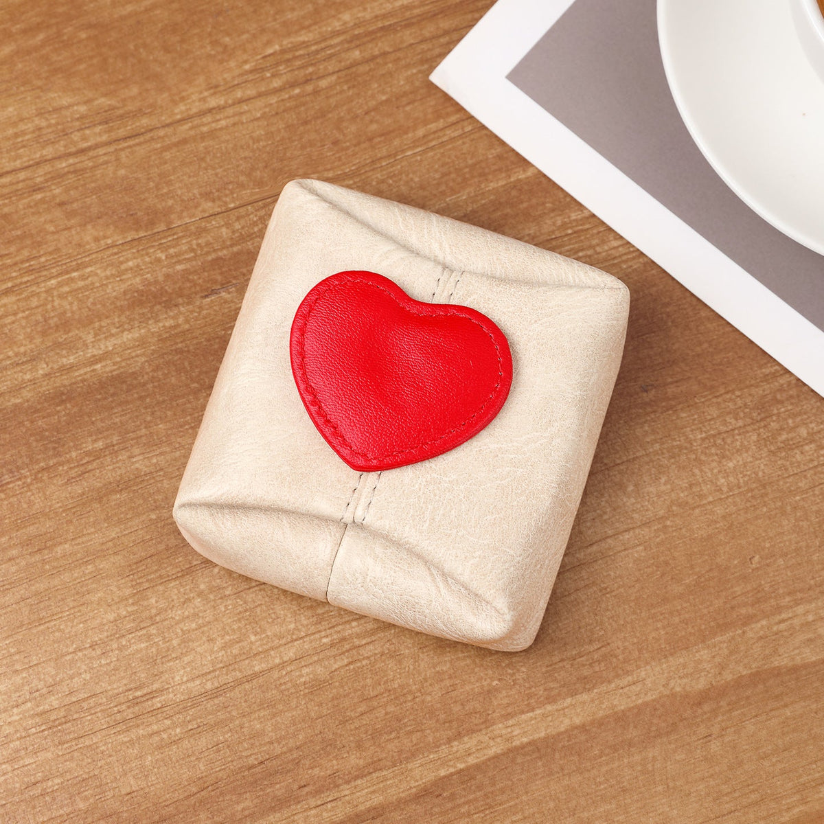 Heart-Embellished Leather Coin Purse — product view 4