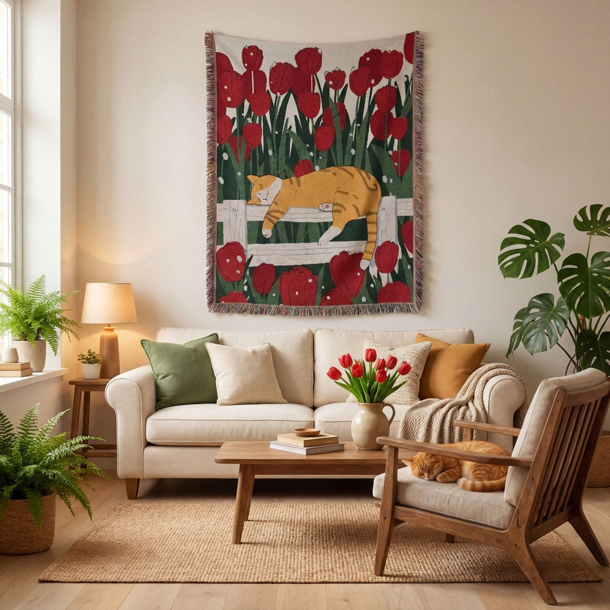 Decorative Cat Tapestry Blanket — product view 3