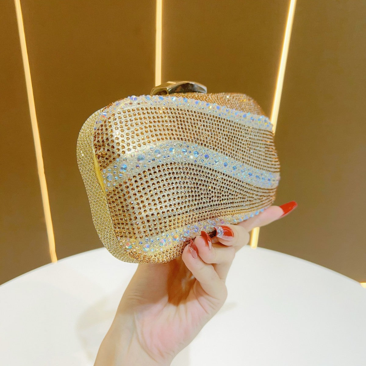 Rhinestone-Studded Clutch Purse — product view 2