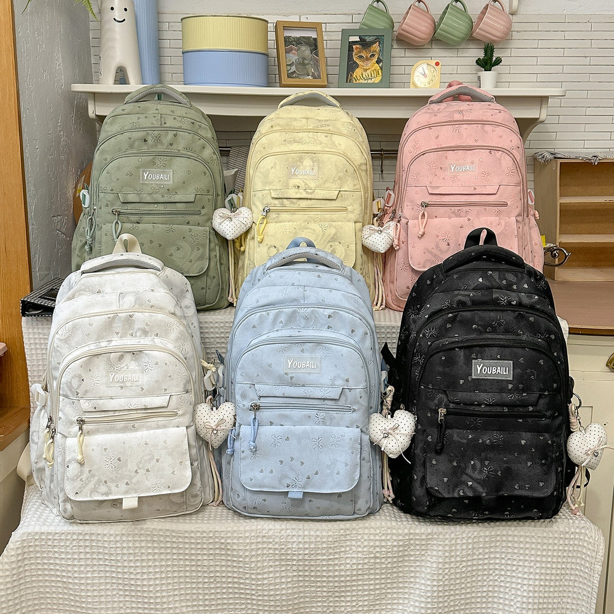 Charming Floral Print Backpack LoungeYard — product view 4