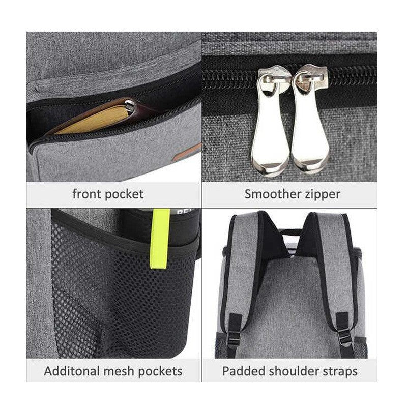Unisex insulated cooler backpack with large main compartment, front pocket, and silky thermal insulation LoungeYard — product view 3