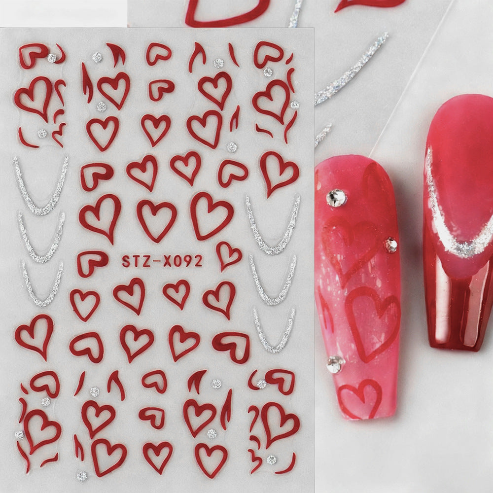 Heart-Shaped Nail Art Stickers — product view 6