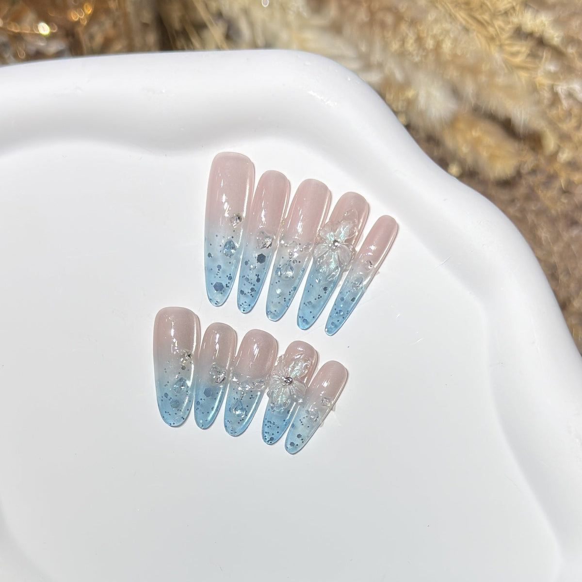 Decorative Long Stiletto Press-On Nails Set — product view 3