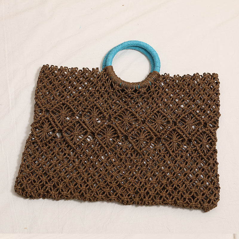 Elegant and Handmade Macrame Basket Bag LoungeYard — product view 5