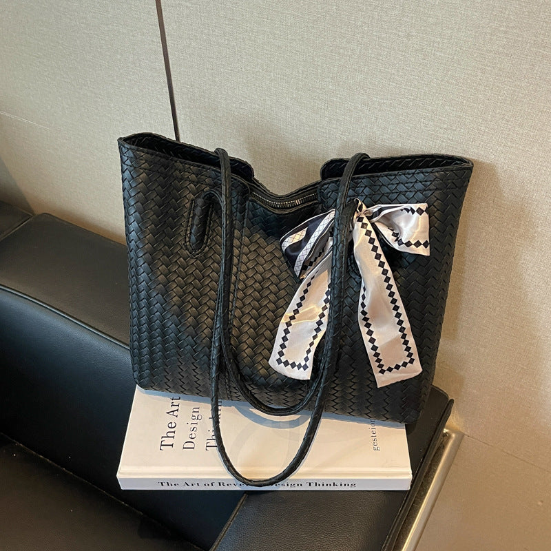 Woven Leather Tote Bag LoungeYard — product view 7