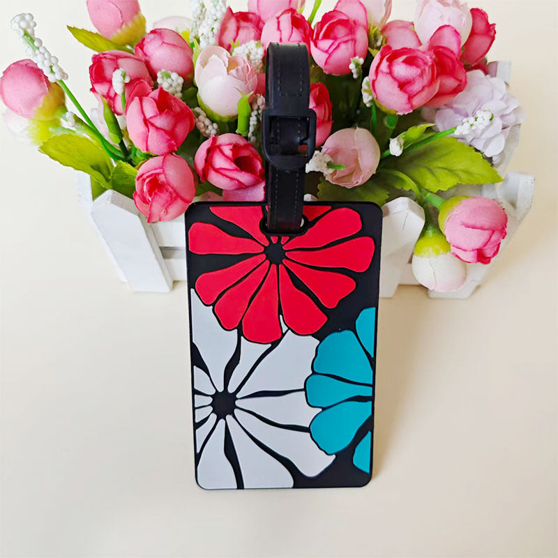 Unisex Vibrant Geometric Pattern Luggage Tag LoungeYard — product view 4