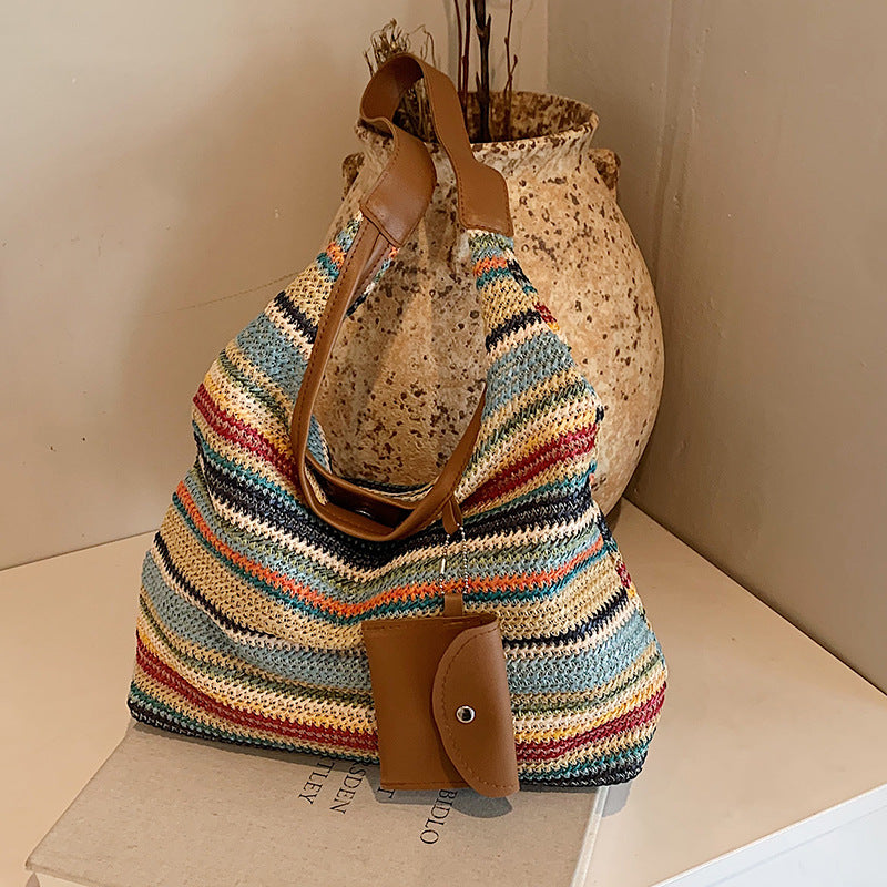 Bohemian Woven Straw Shoulder Bag — product view 4
