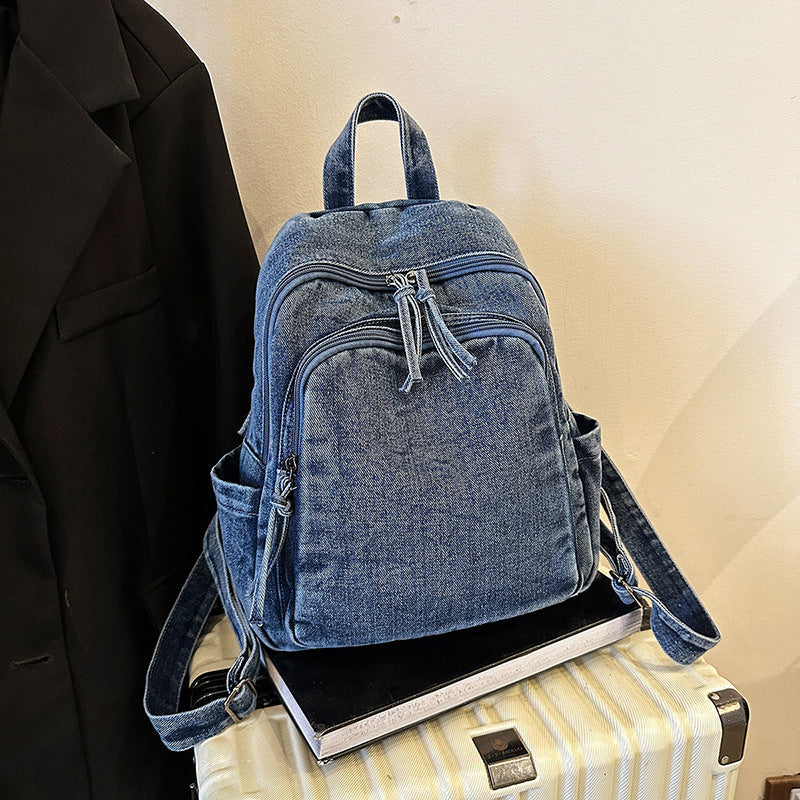 Durable Denim Backpack LoungeYard — product view 1