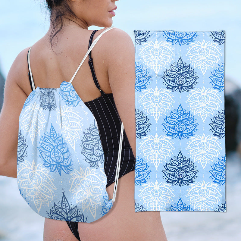 Tote bag in stylish lotus design LoungeYard — product view 4