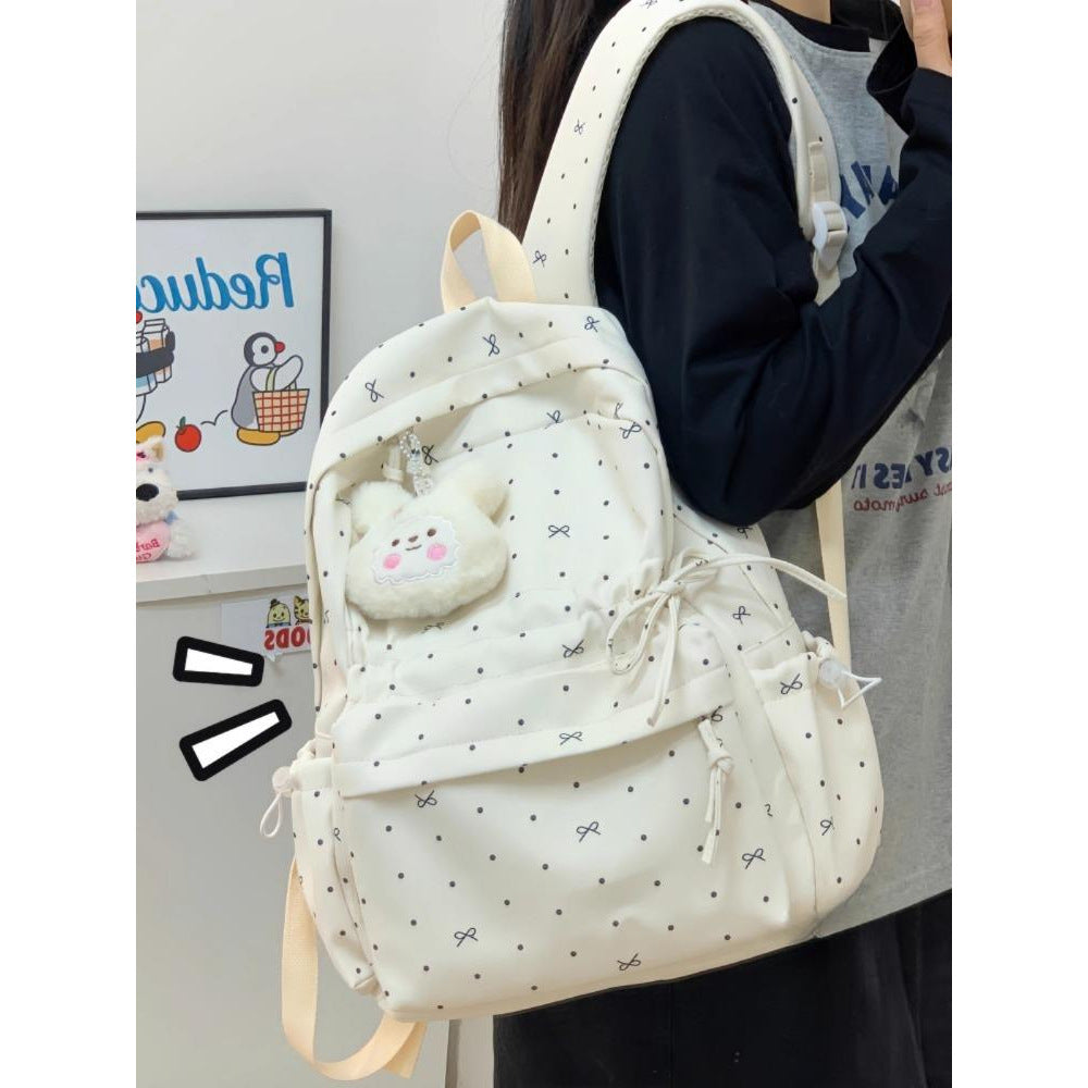 Stylish Polka Dot Casual Backpack LoungeYard — product view 2