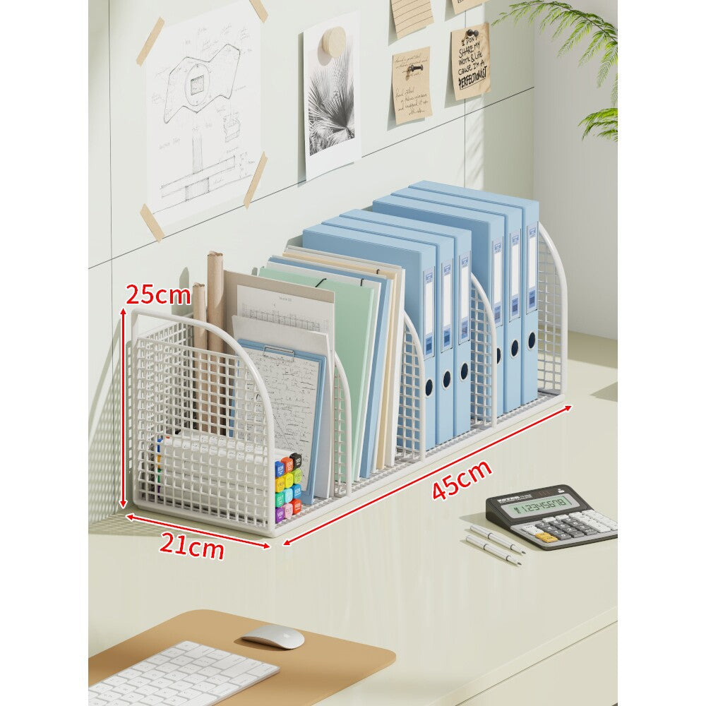 Multi-Tier Angled Metal Mesh Desktop File and Folder Organizer — product view 7