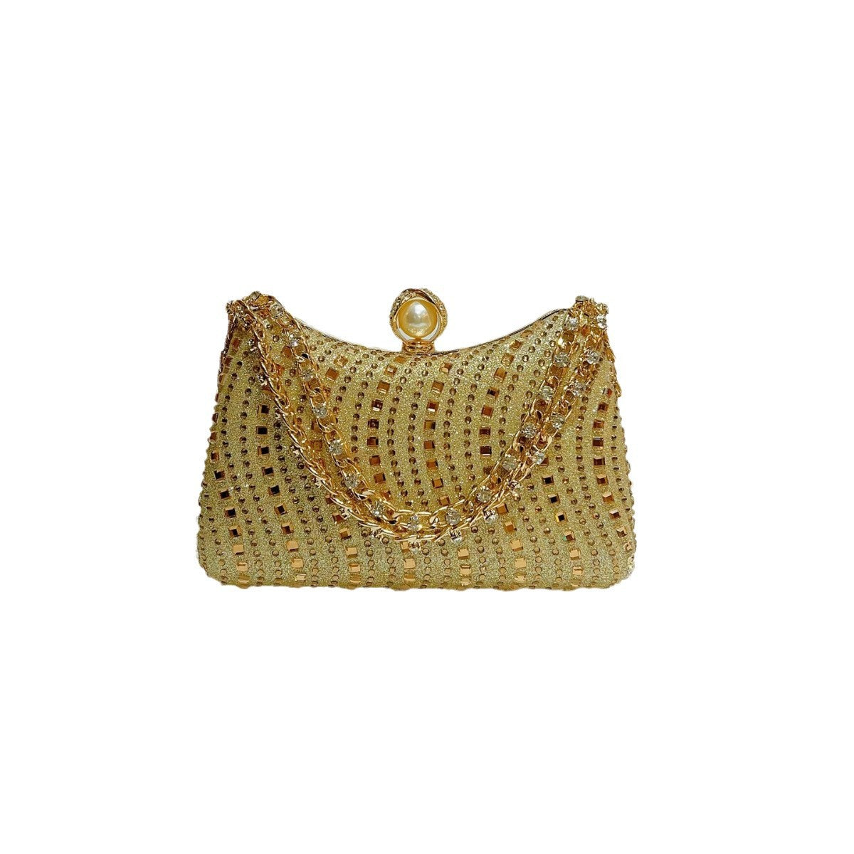 Pearl-Accented Beaded Evening Clutch — product view 5