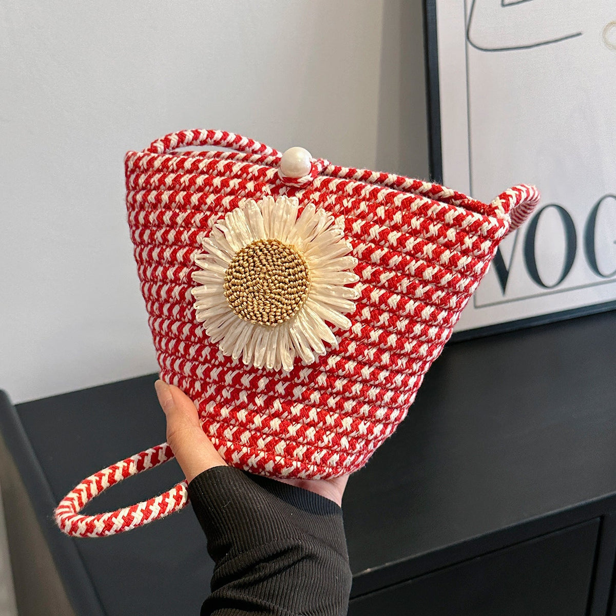 Floral Accent Handcrafted Shoulder Bag — product view 1