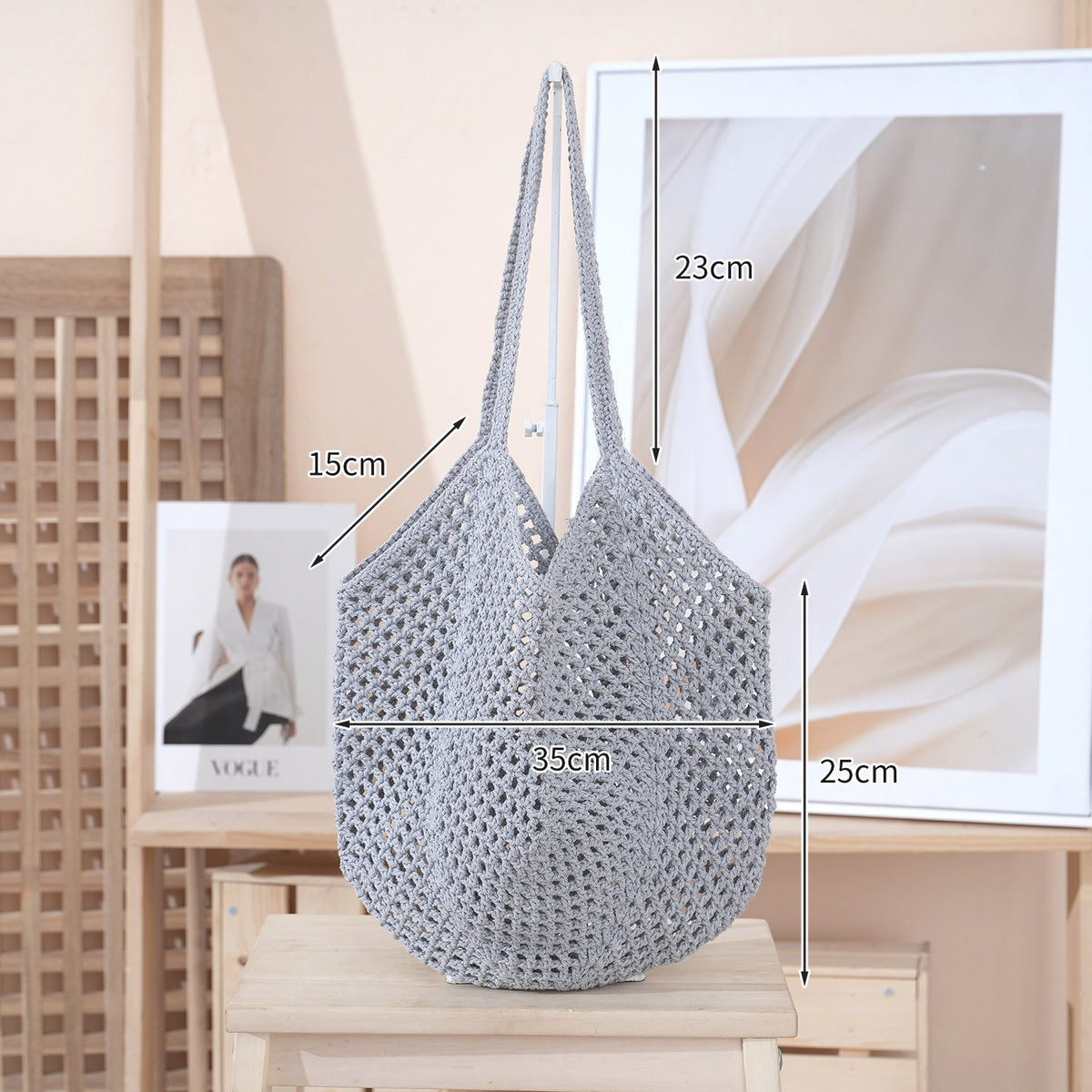 Handcrafted mesh tote bag LoungeYard — product view 7