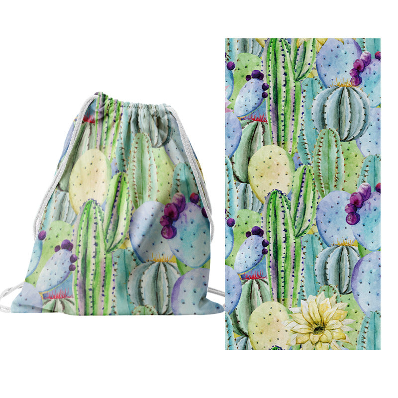 Drawstring bag with creative cactus design LoungeYard — product view 2