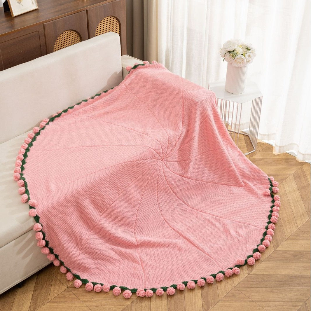 Decorative Knitted Throw Blanket — product view 6