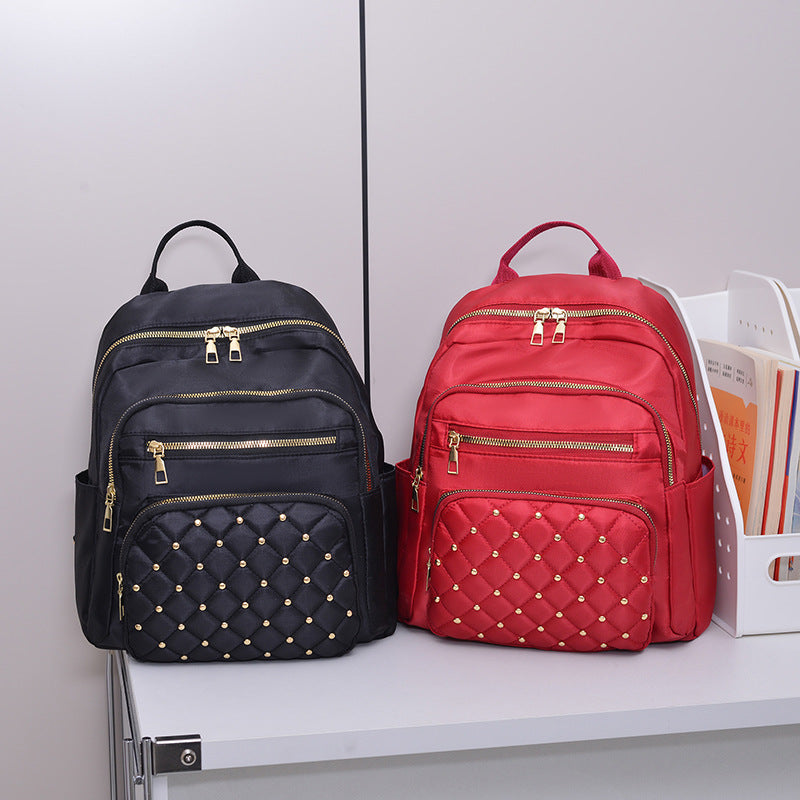 Chic Quilted Backpack with Multiple Pockets LoungeYard — product view 1