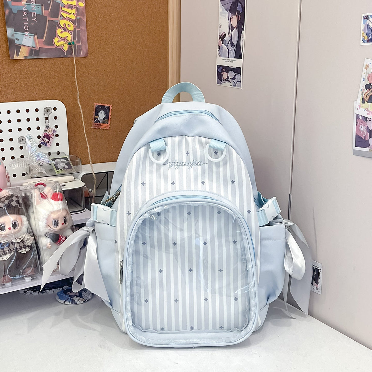 Stylish Striped Transparent Backpack — product view 1