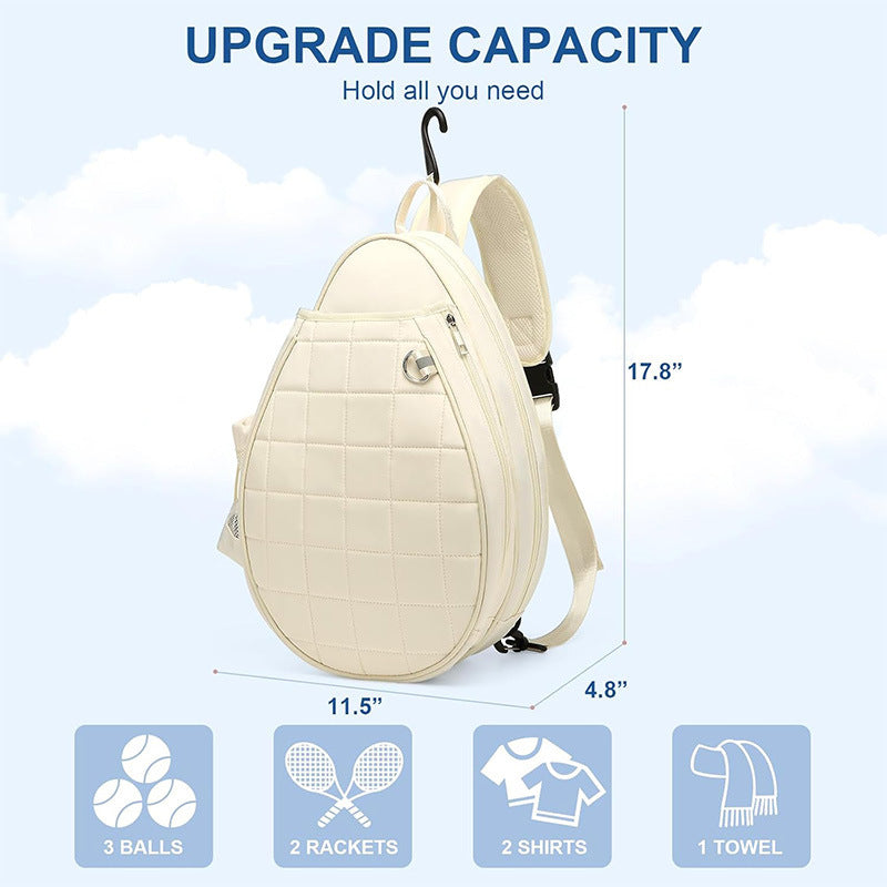 Sporty racket bag with integrated bottle and compartments LoungeYard — product view 2