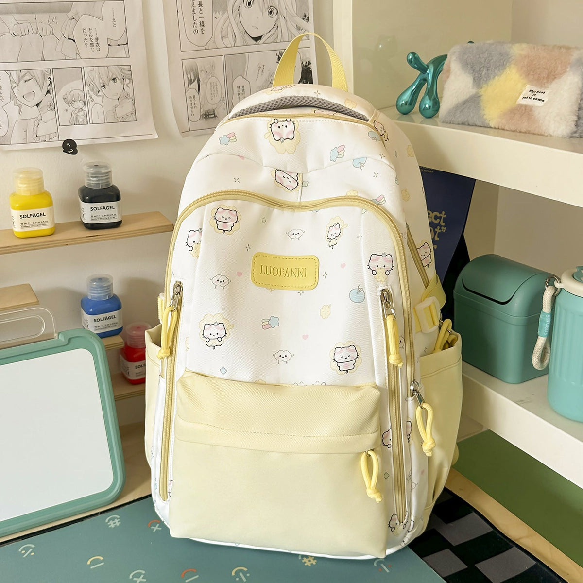Cute Illustrated Character Backpack LoungeYard — product view 7