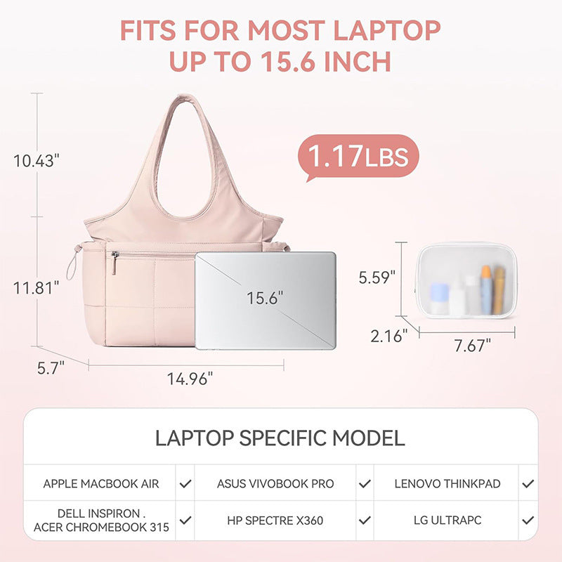 Multifunctional Tote Bag with Removable Cosmetic Bag LoungeYard — product view 2