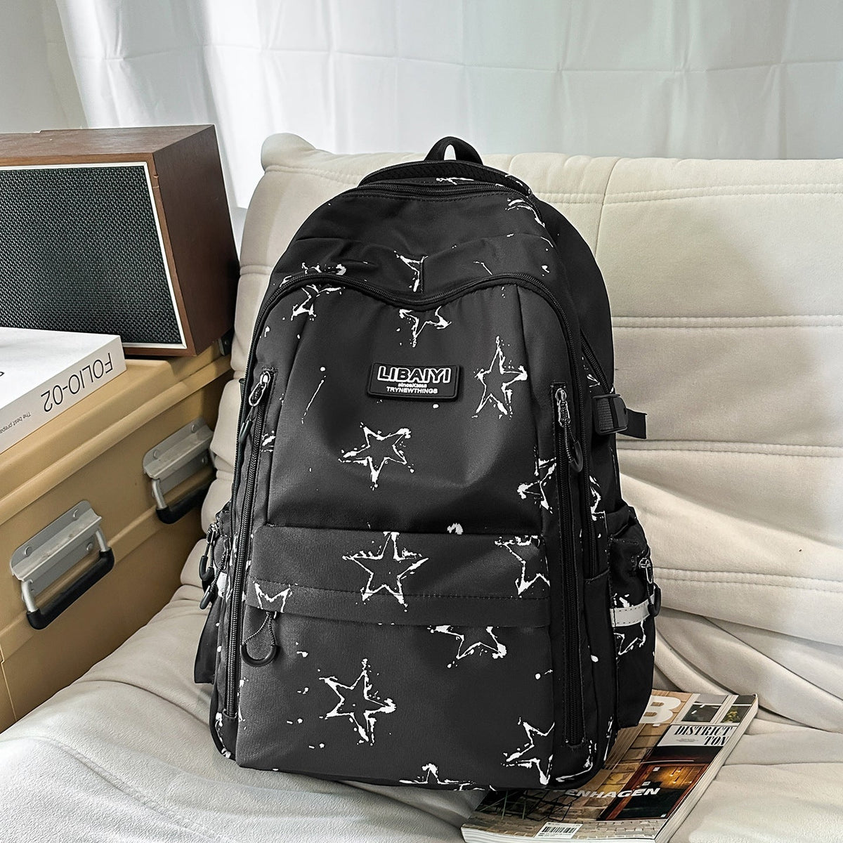 Multi-Functional Star-Patterned Backpack LoungeYard — product view 7
