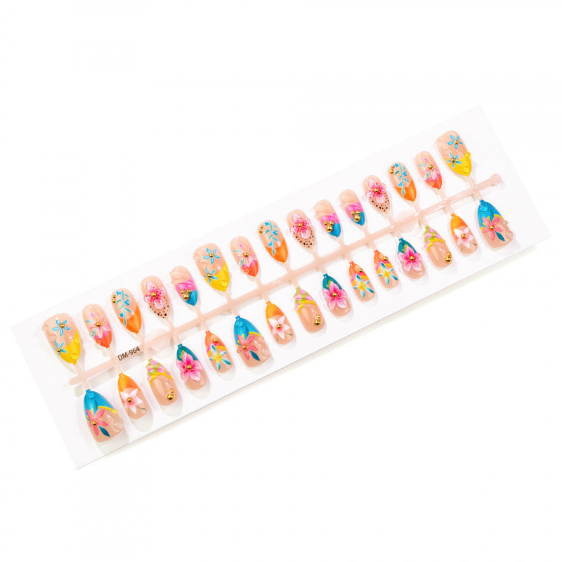 Floral Acrylic Press-On Nails Set — product view 4