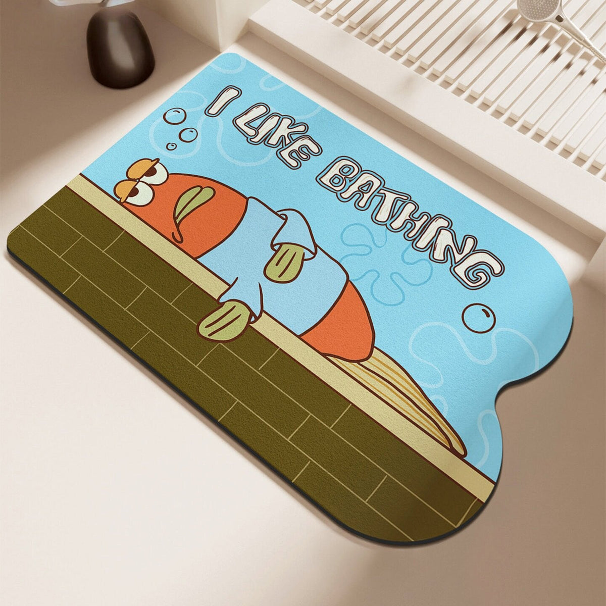 Fun Bathing-Themed Bath Mat — product view 1
