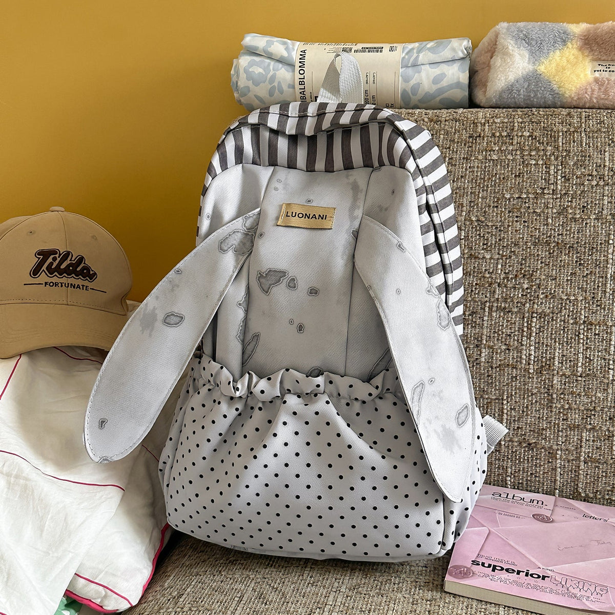 Playful Bunny-Ear Design Backpack LoungeYard — product view 7