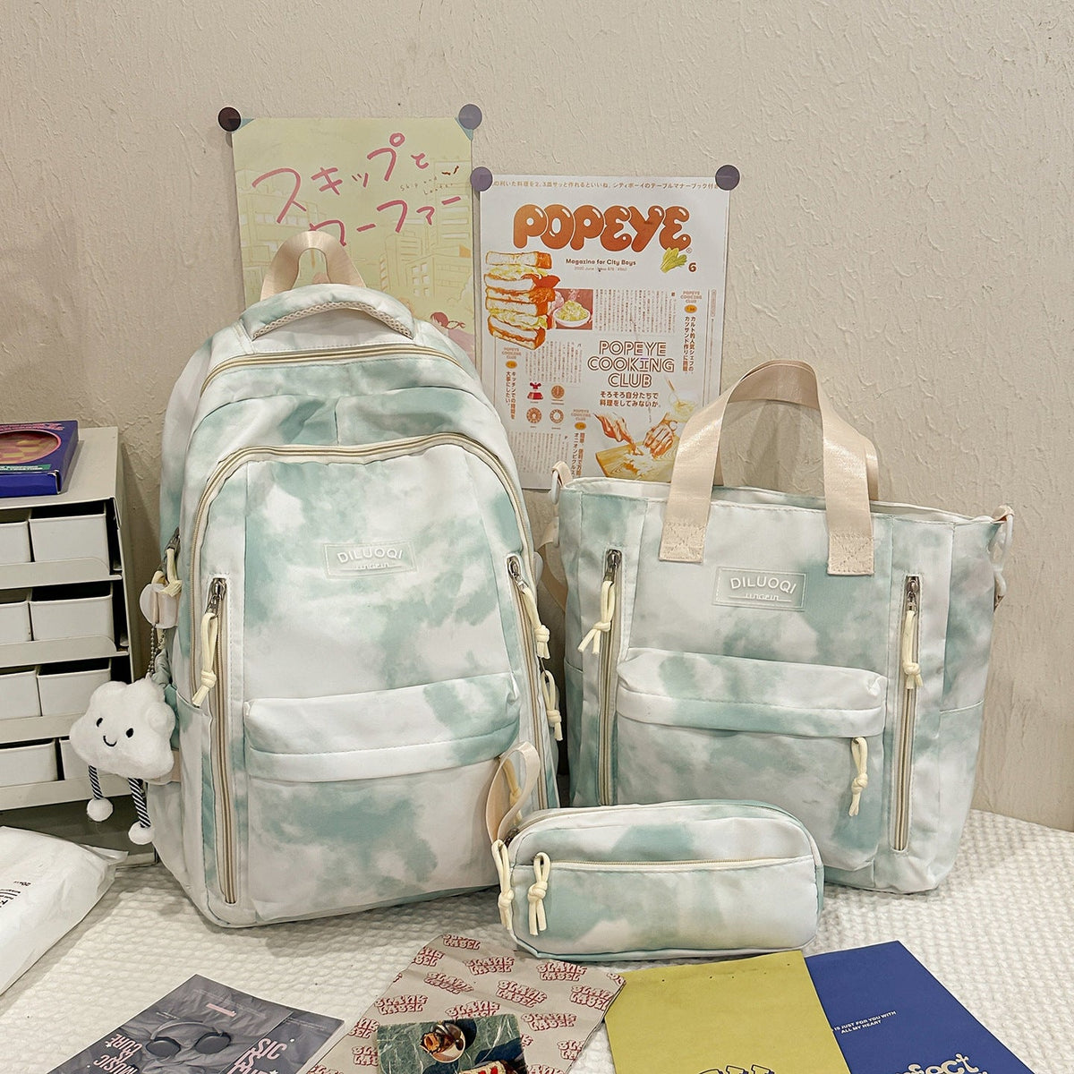 Versatile Multi-Functional Travel School Backpack Set LoungeYard — product view 1