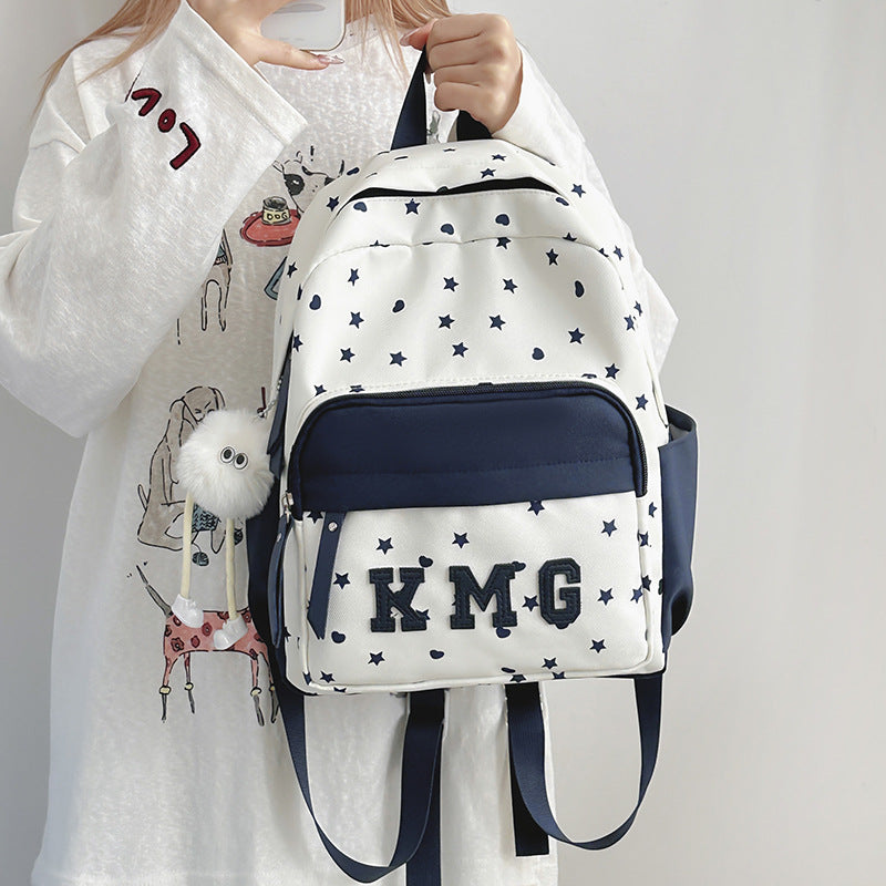 Casual Star-Patterned Backpack LoungeYard 1791204760 — product view 2
