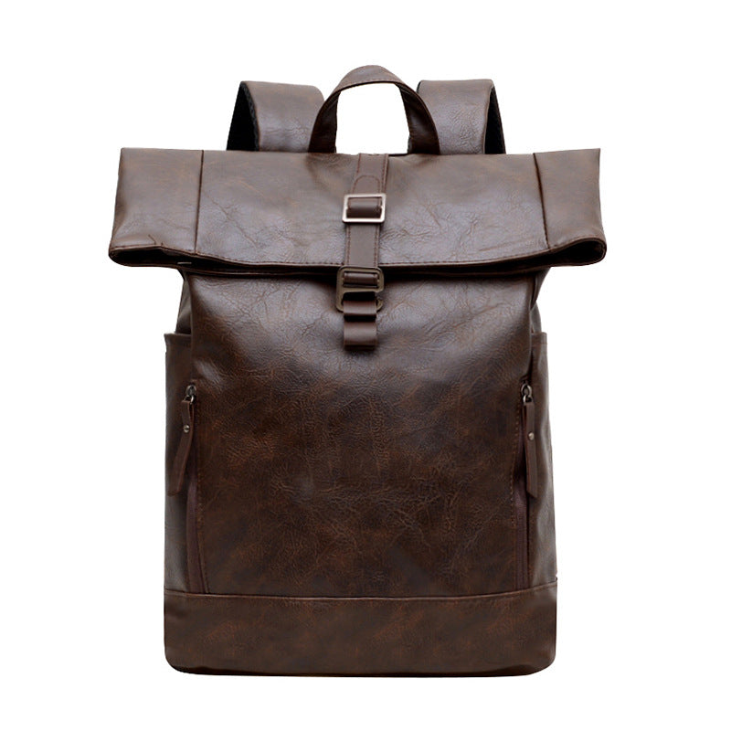Vintage Leather Rolltop Backpack LoungeYard — product view 4