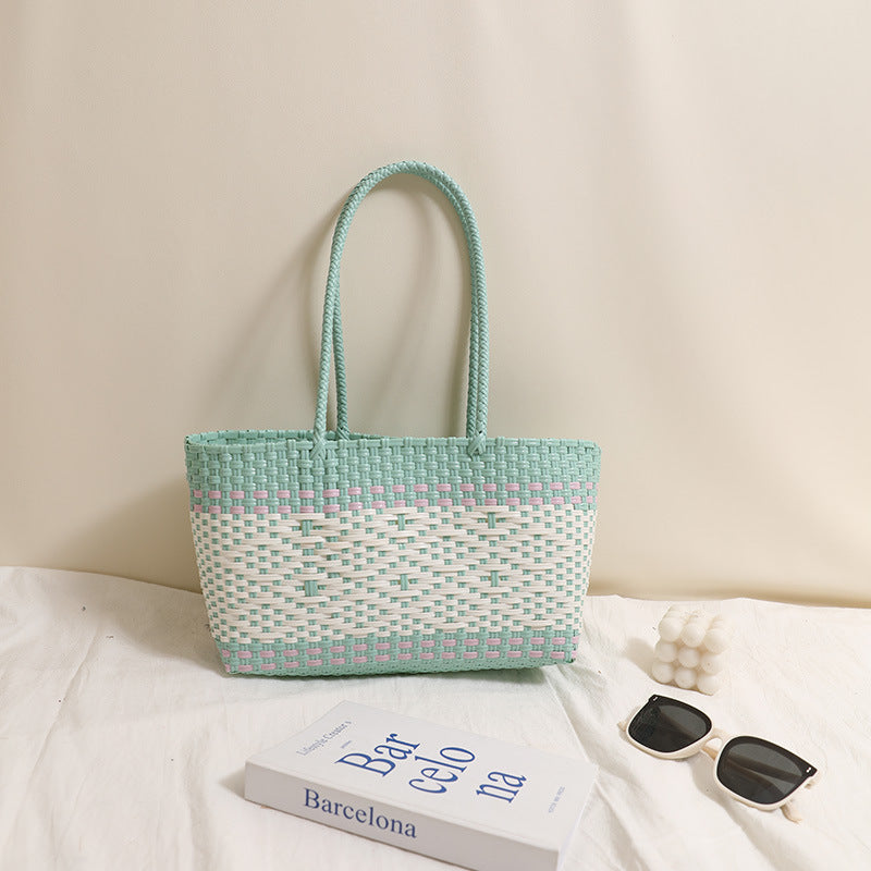 Braided tote bag with modern accents LoungeYard — product view 4