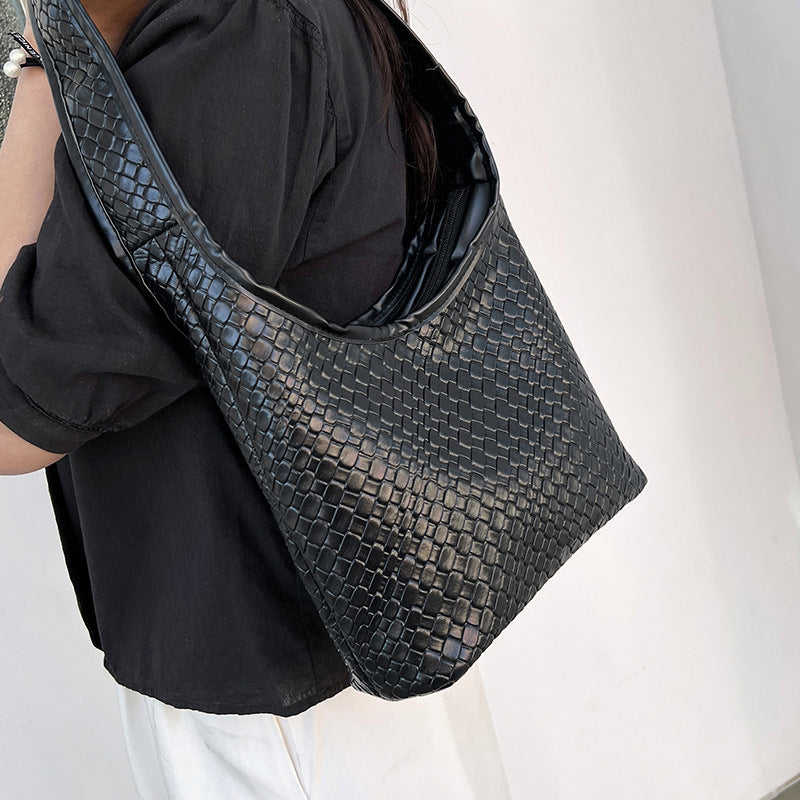 Textured Woven Hobo Bag LoungeYard — product view 1