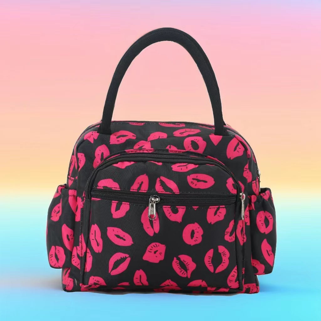 Insulated Cat Print Lunch Cooler Bag LoungeYard — product view 5
