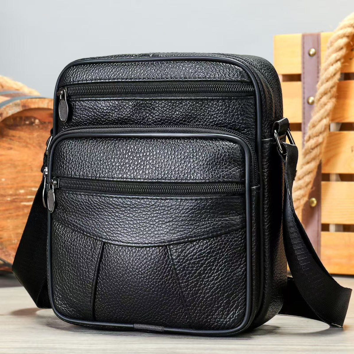 Compact Leather Crossbody Bag — product view 2