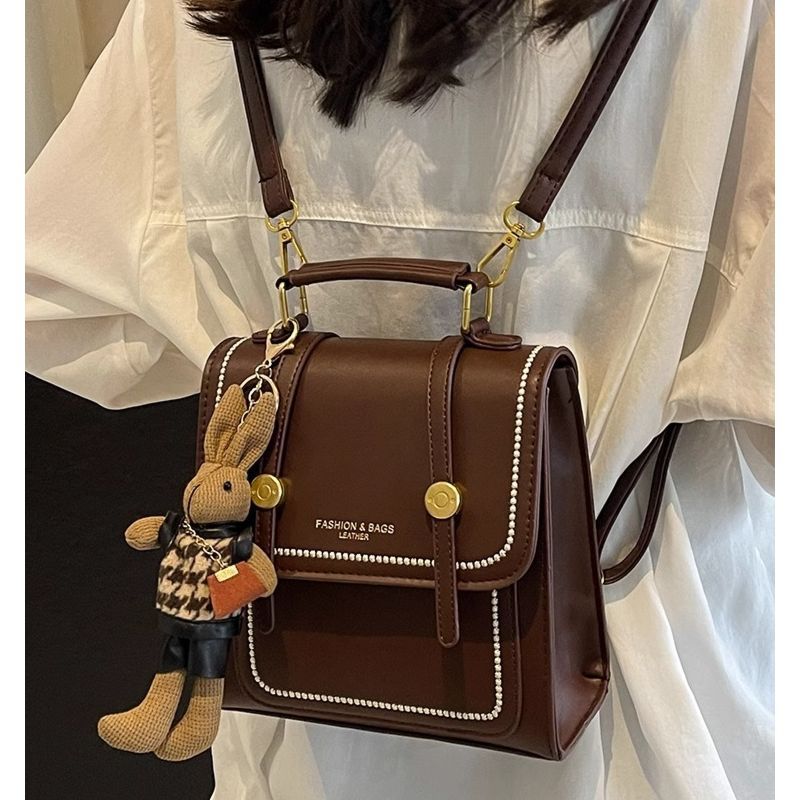 Vintage-Inspired Structured Satchel Bag LoungeYard — product view 5