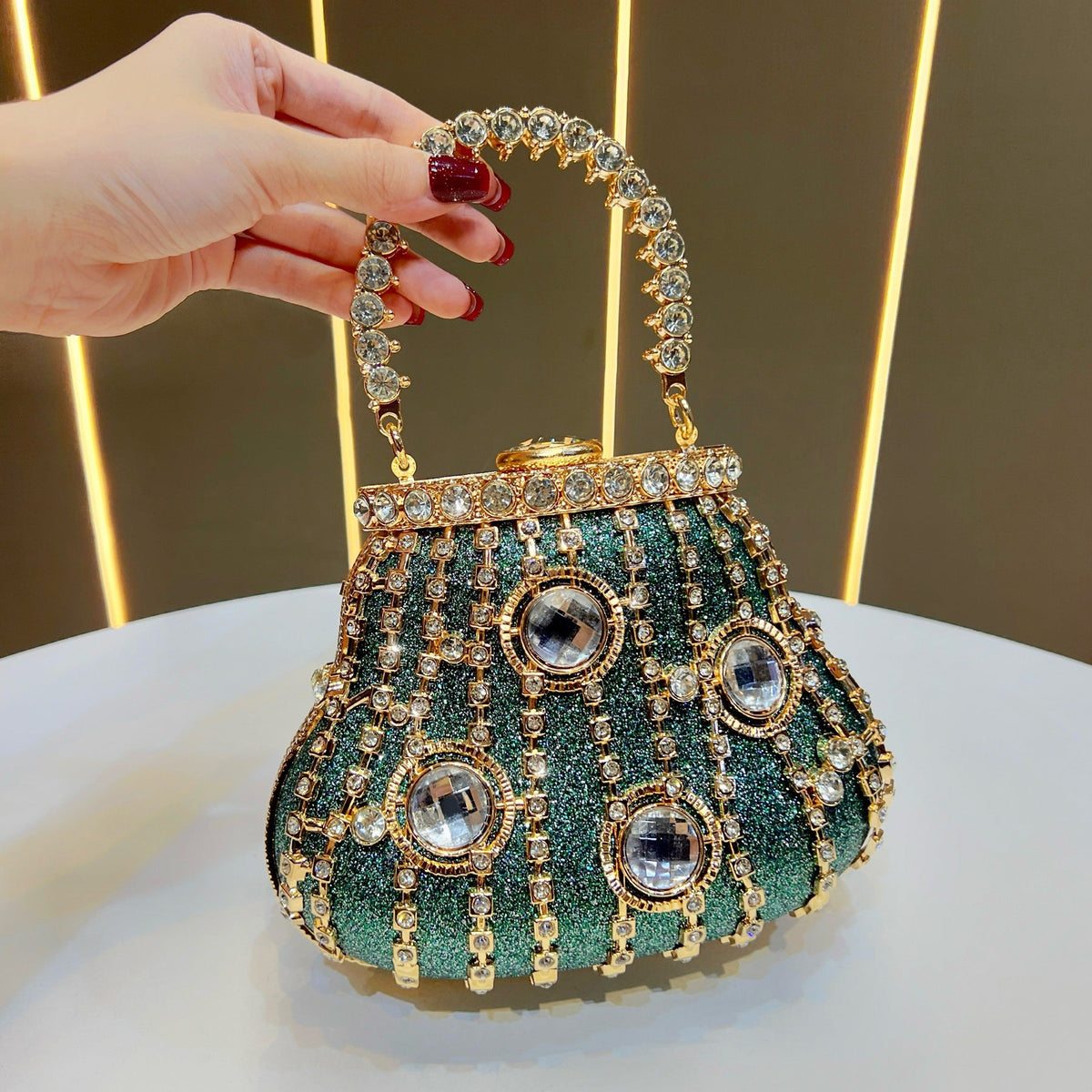 Vintage-Inspired Rhinestone Evening Handbag — product view 3