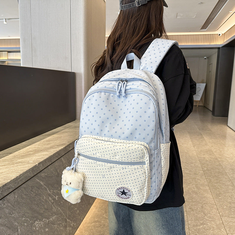 Playful Star-Patterned School Backpack LoungeYard — product view 1