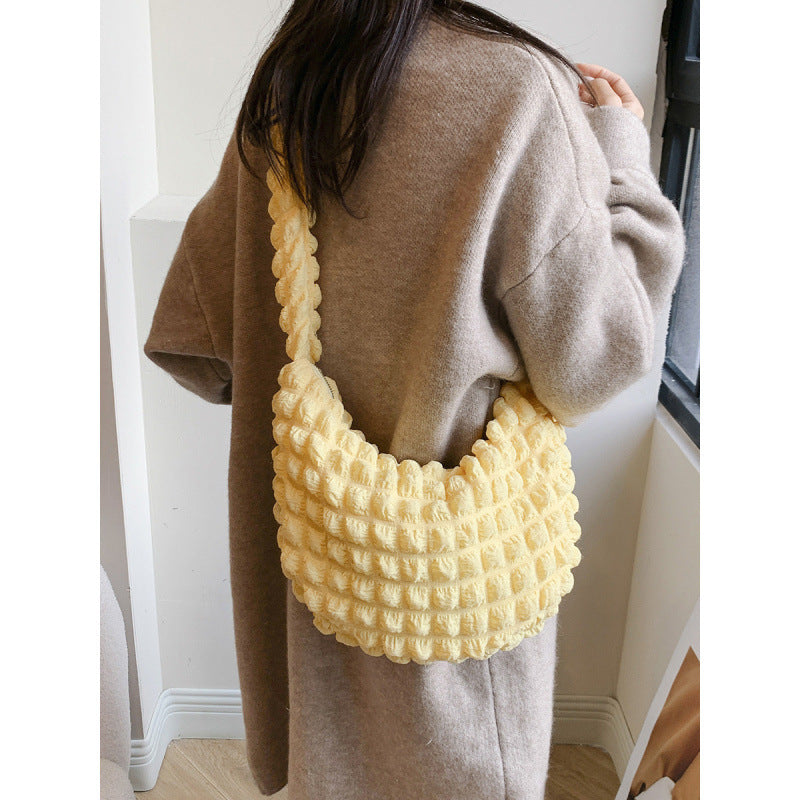 WoTextured Fabric Hobo Bag LoungeYard — product view 4