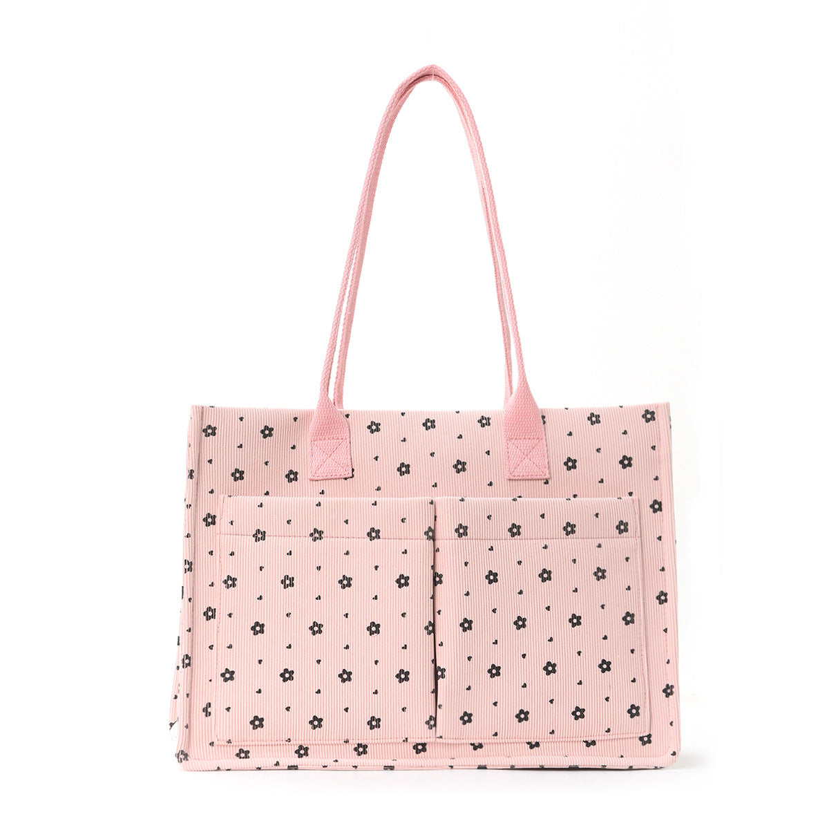 Shopping bag with floral pattern and practical exterior pockets LoungeYard — product view 5