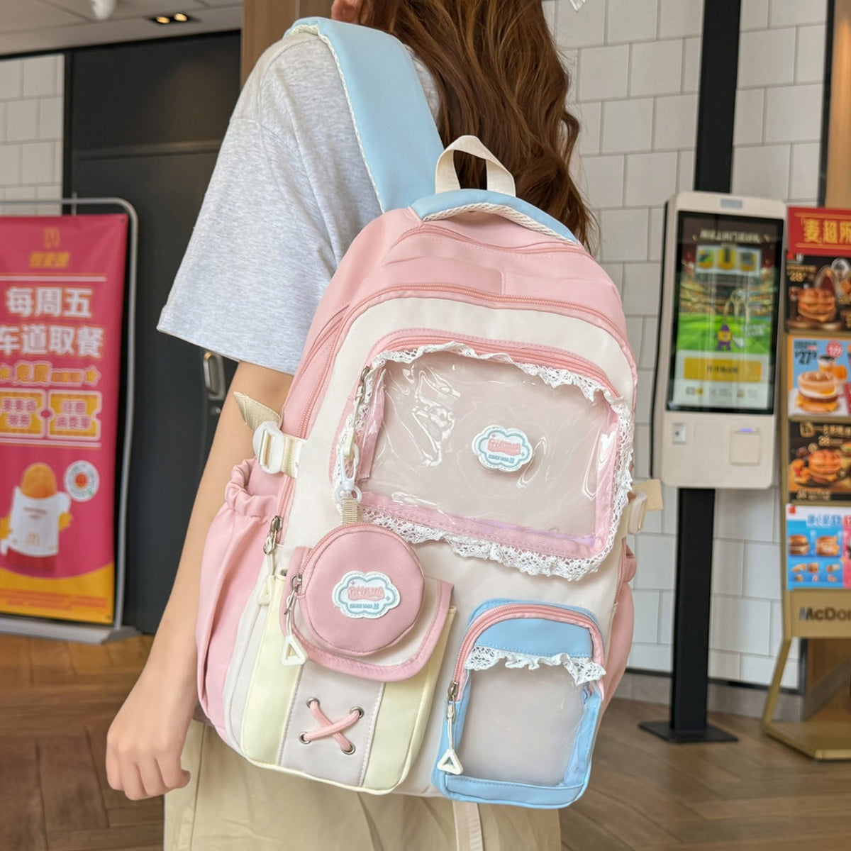 Cute Decorative Multi-Pocket Backpack LoungeYard — product view 1