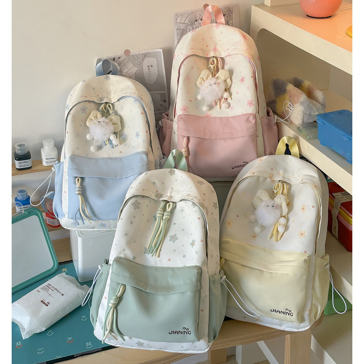 Decorative Floral Print Backpack LoungeYard — product view 4