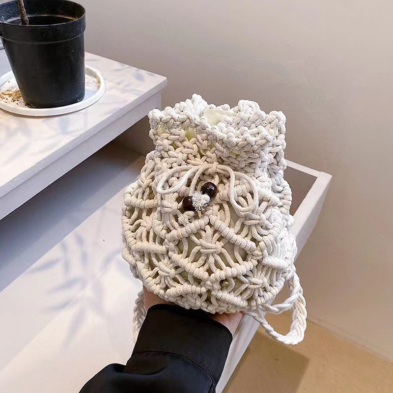 Hand-knotted shoulder bag in playful animal design LoungeYard — product view 3