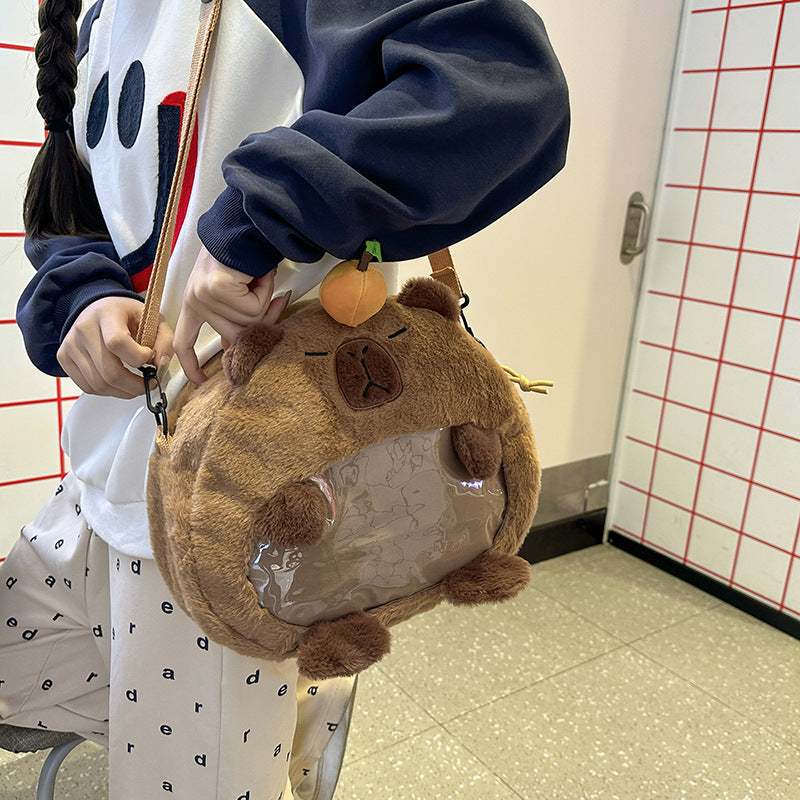 Plush Capybara Character Backpack LoungeYard — product view 3